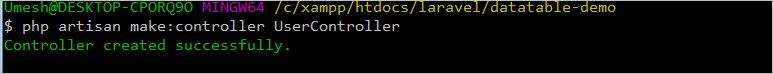Create UserController
