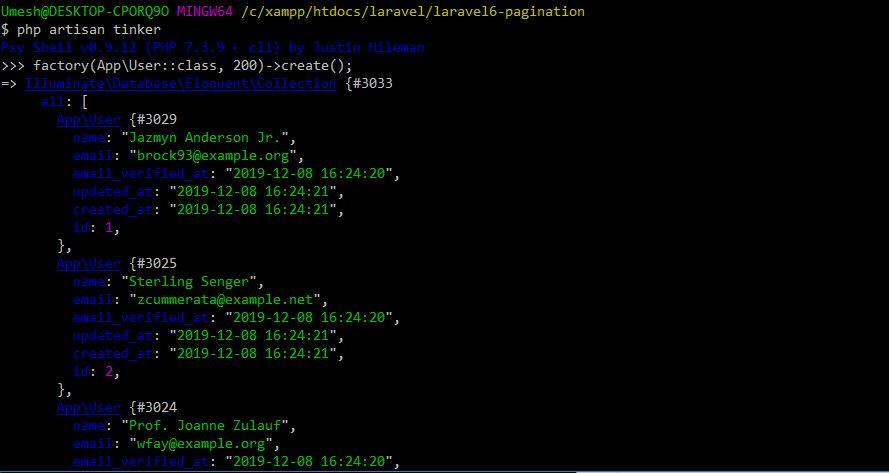 Add Dummy records using tinker class